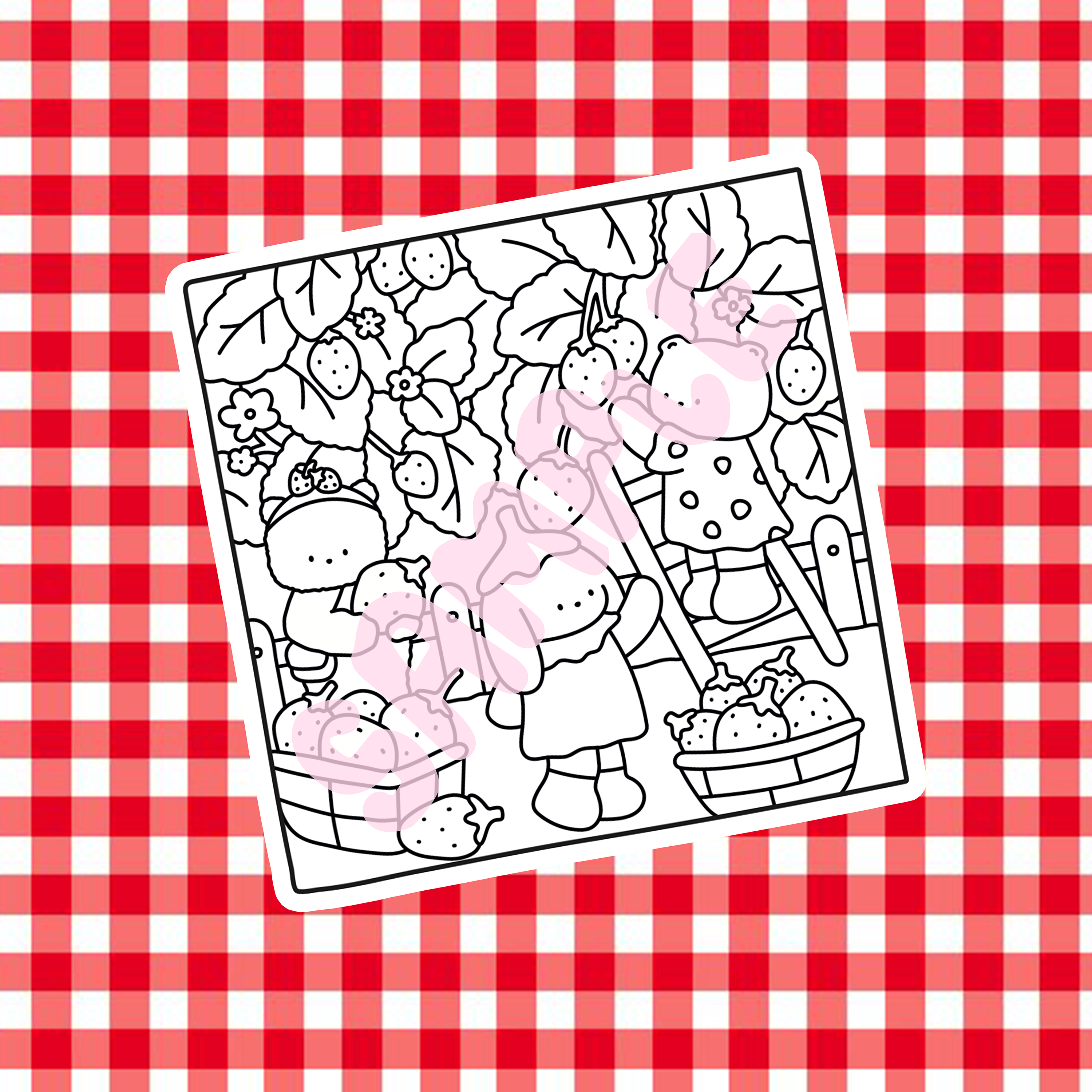 Digital Download Berry Colouring Page