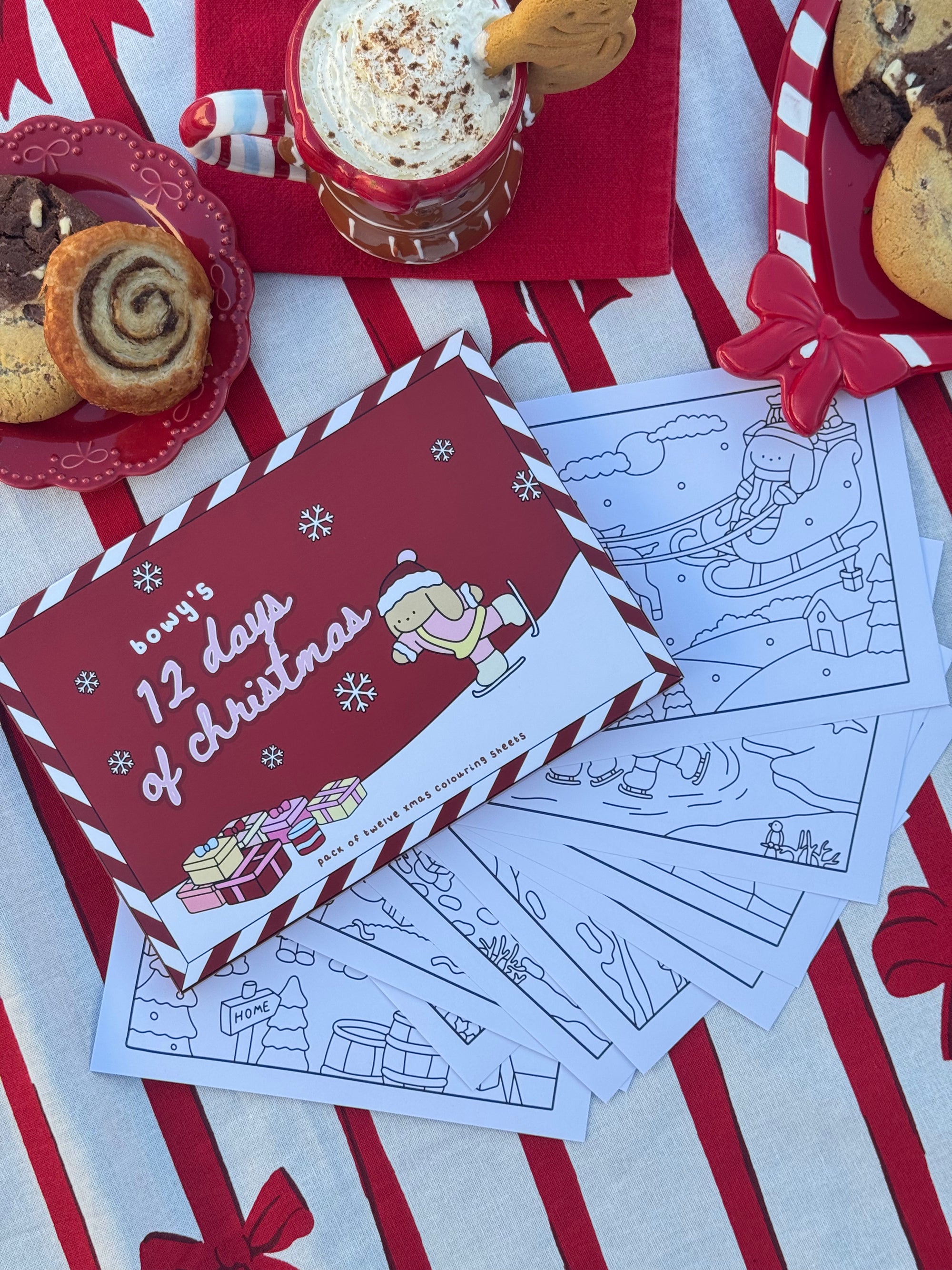 Bowy's 12 Days of Chritsmas Colouring Sheets