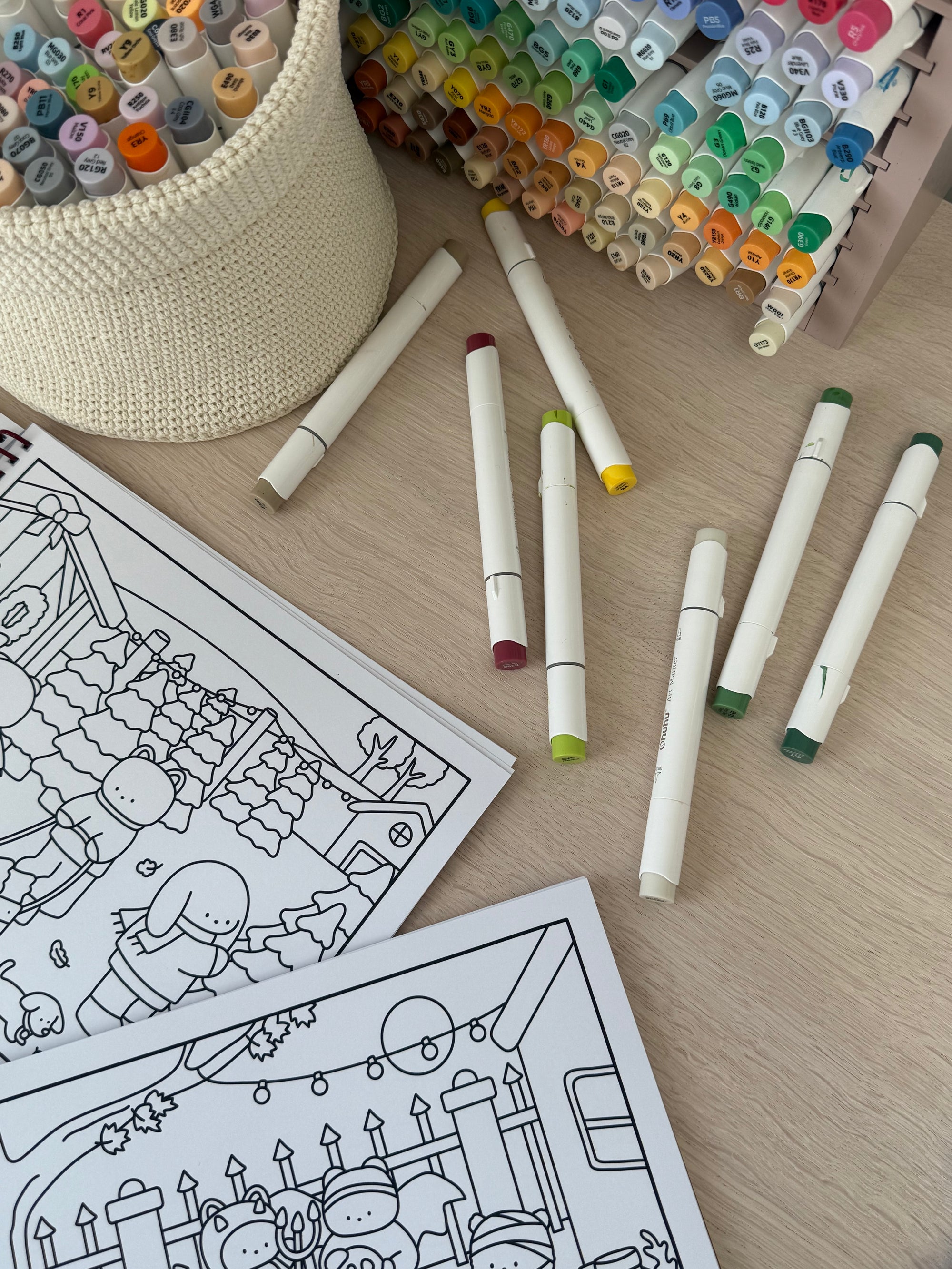 By Bowy Cozy Edition Burgundy Spiral Colouring Book