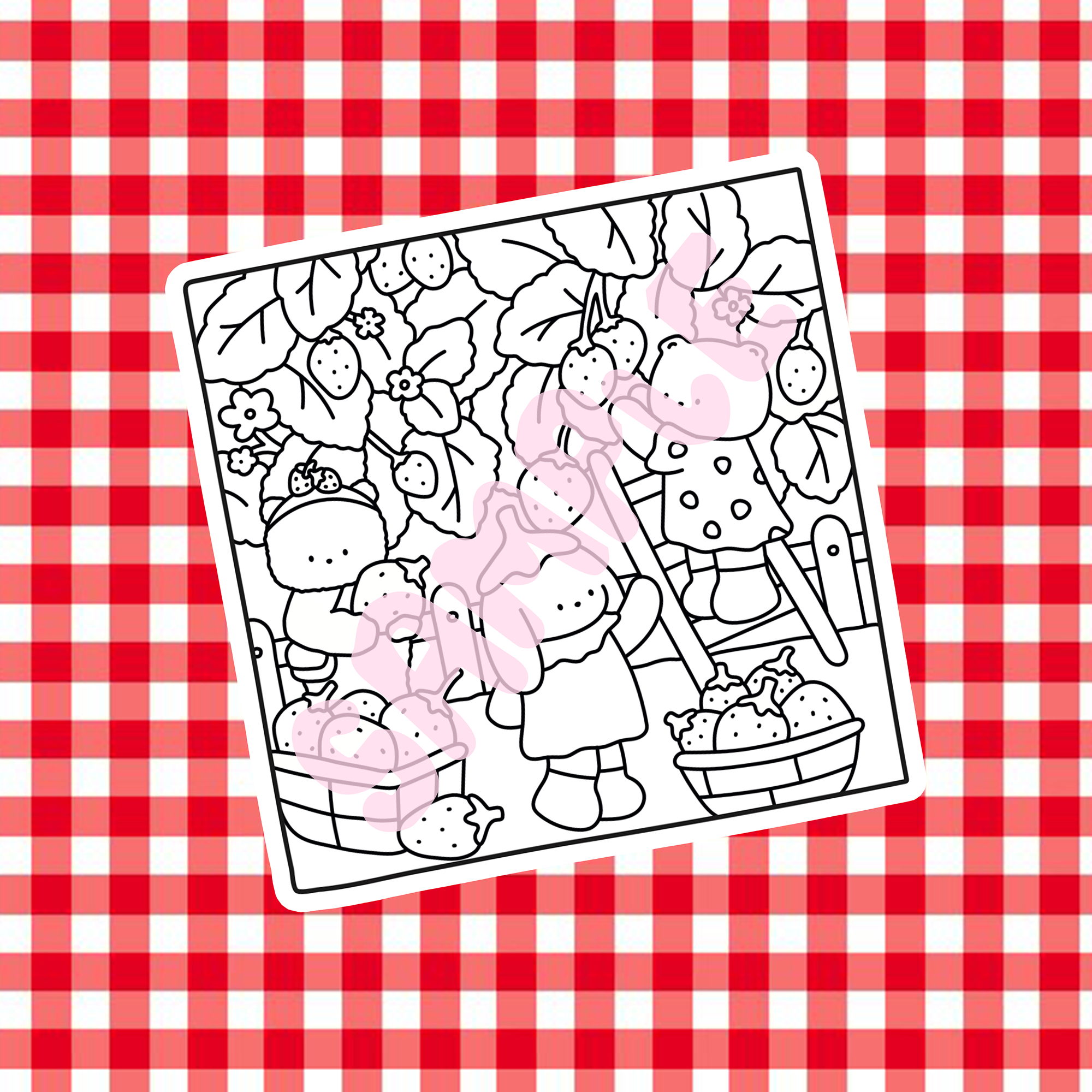 Digital Download Berry Colouring Page